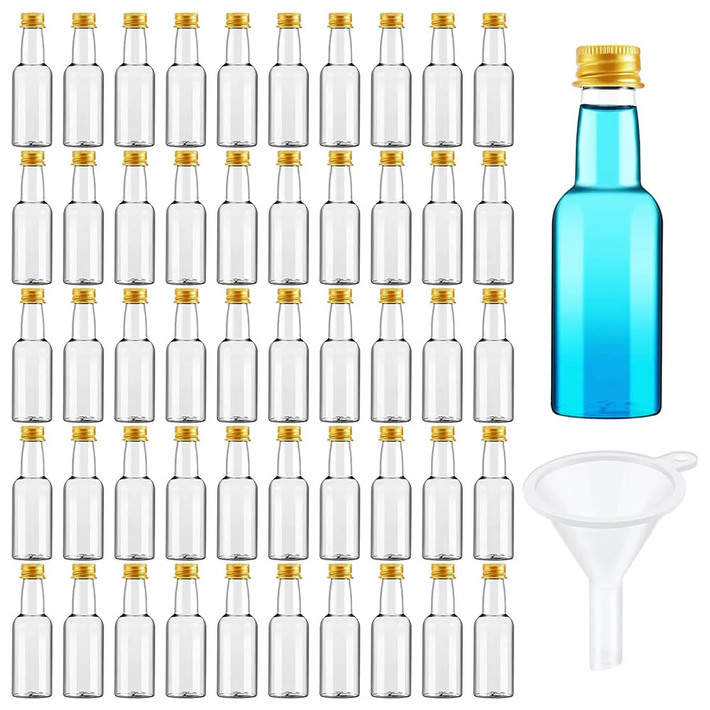 

500 Pcs Mini Liquor Bottles Plastic Mini Salad Dressing Bottle Christmas Small Shooter Alcohol Holders with Cap Wine Hot Sauce