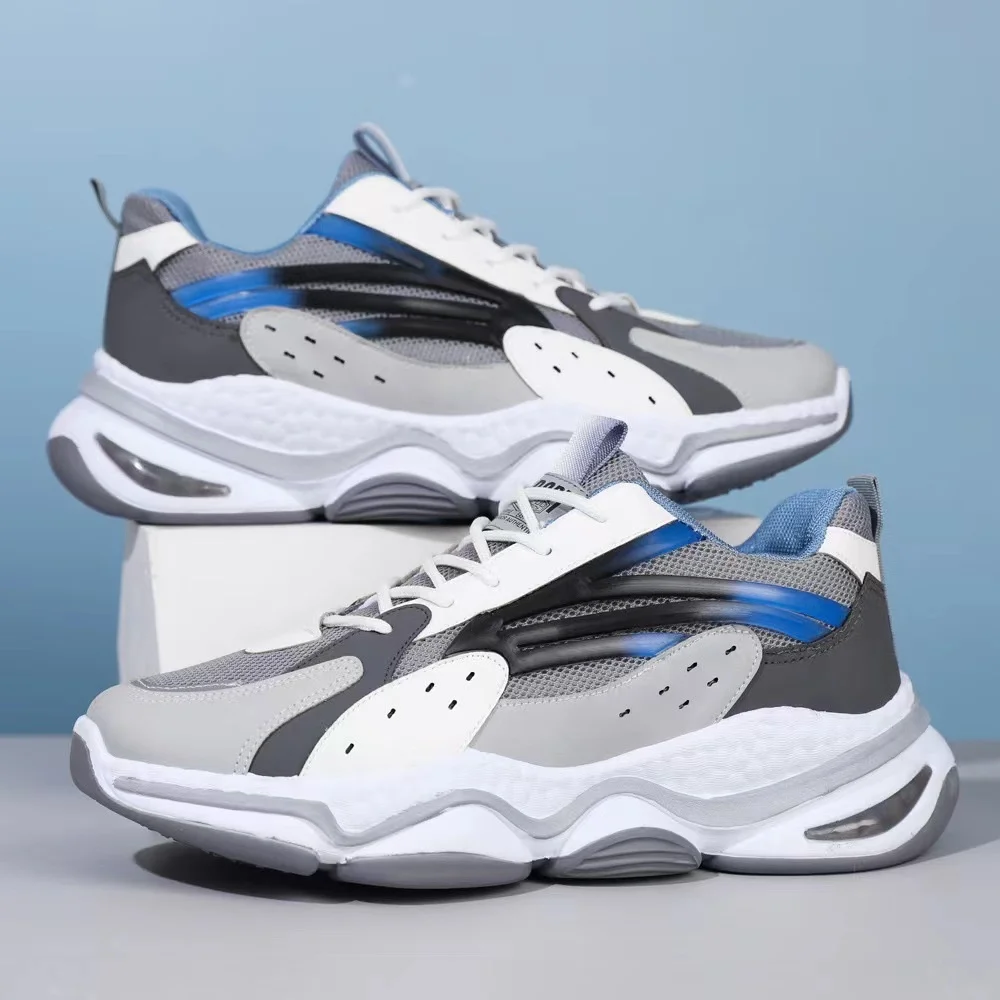 

Spring 2025 Men's Running Shoes Breathable Mesh Casual Sports Shoes Anti-slip Outdoor Leisure Shoes round Toe PVC Outsole