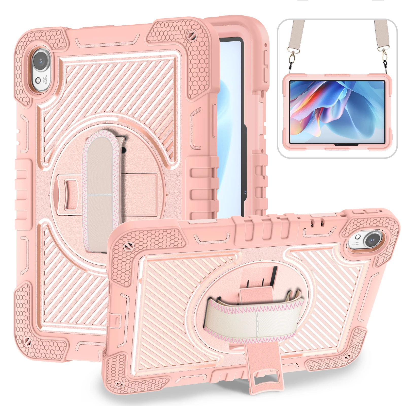 

Rotatable Stand Case Universal For Huawei MatePad Air 11.5 S 2024 2023 PC-Silicone Cover Shockproof With Hand Shoulder Straps