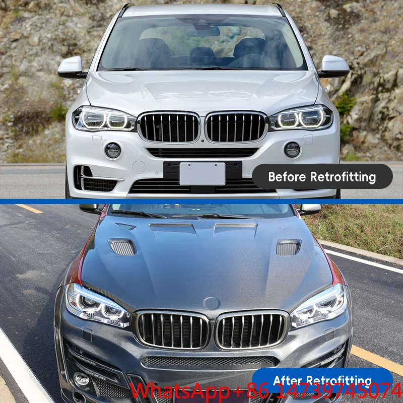 2013-2019 X5 X6 F15 F16 Carbon Fiber Engine Hood Engine Cover Protective Upgrade PartsCar Parts Body Kit