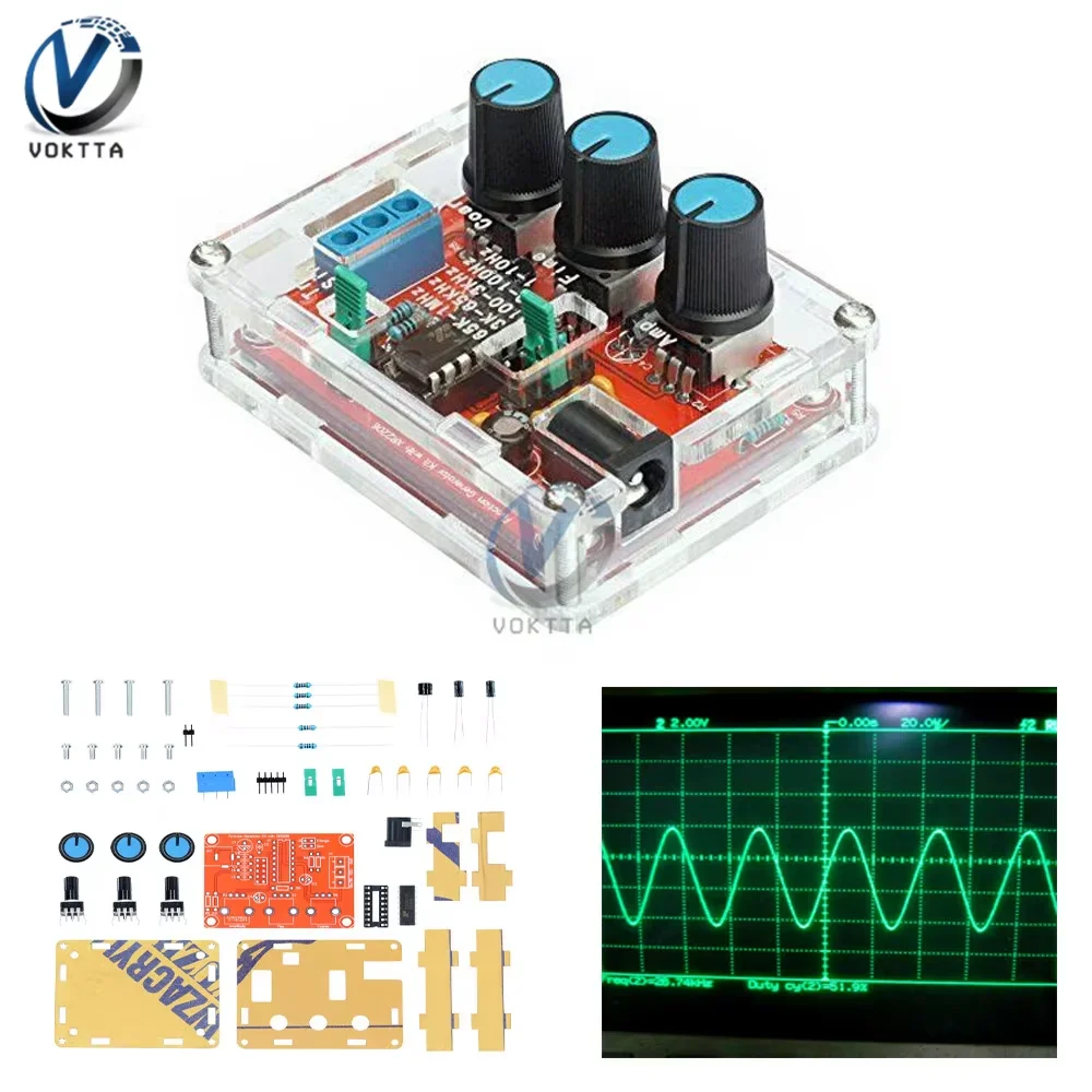 XR2206 High Precision Signal Generator DIY Kit Sine Triangle Square Waves 1Hz 1MHz Frequency Range Adjustable Frequency