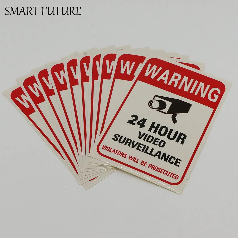 

PVC Video Surveillance 24 Hour Monitor Camera Decals Warning Signs Warning Sticker Stickers