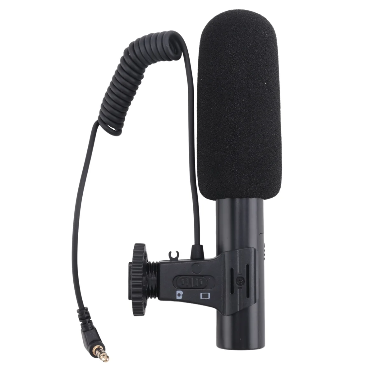 SMIEA KATTO Micrófono de grabación de vídeo HD de 3,5 mm actualizado Micrófono de entrevista con reducción de ruido inteligente para teléfono móvil/cámara SLR