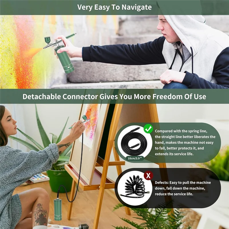 A97G Upgraded Airbrush Set With Air Compressor Cordless Automatic Airbrush Set Handheld Rechargeable Airbrush For Makeup Durable