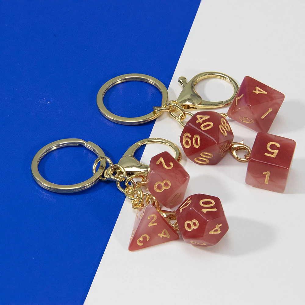 Lucky Dice Keychain DND Board Game Souvenirs Fashion Keyring Kid Gift Key, Handbag, Fine Pendant Accessories