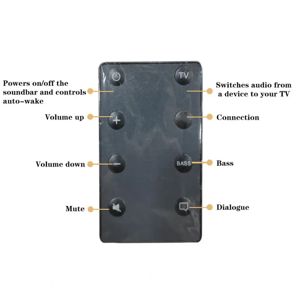 Ergonomic Remote Control Universal Replacement Remote Control for Soundbar 8-key User Abs Remote Controller with Quick Response