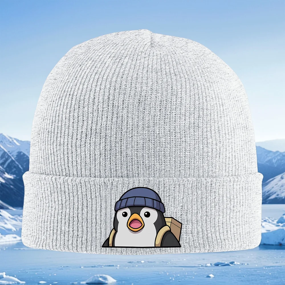 Pingüino usando sombrero cara sorprendida hombres mujeres Unisex sombrero de punto gorro Jersey gorra invierno térmico cálido Na
