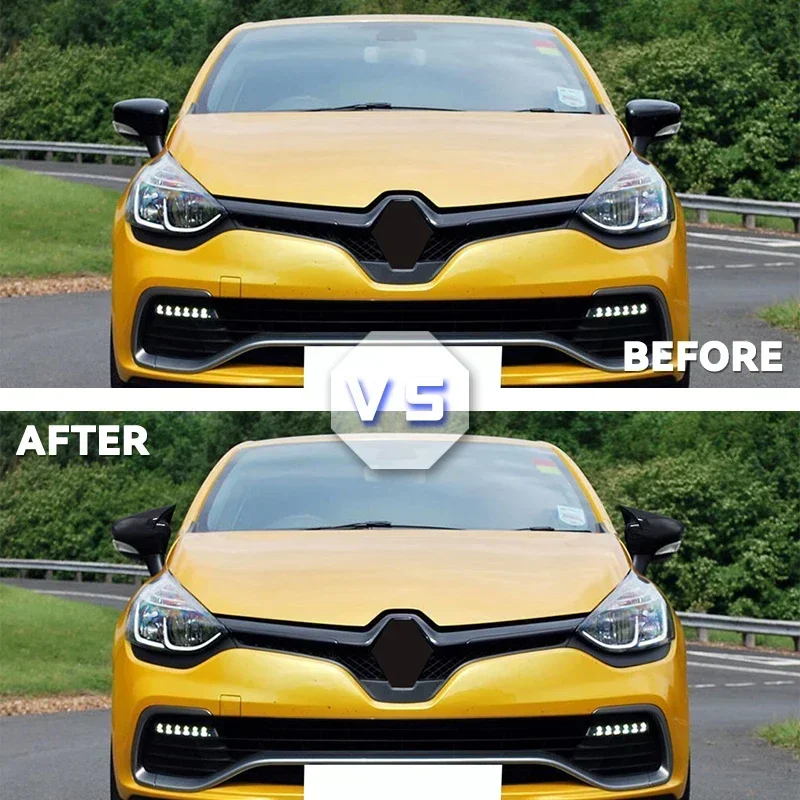 For Renault Clio 4 IV 2012-2020 Bat Side Mirror Cover RS GT Shiny Piano Black Tuning Auto Sport Bat Design