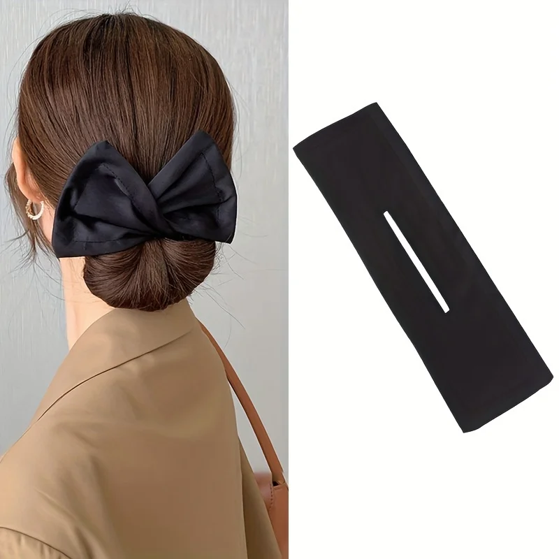 1 Stück Satin große Schmetterlings-Krawatte-Haarspange, vielseitiger Haargummi, Haar-Accessoires für Frauen, tägliches Pendeln, Dating-Styling-Dekoration – Detail 6