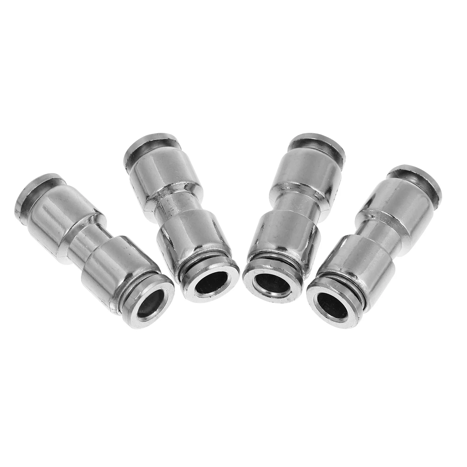 4 Pcs Tracheal Connector Air Pipe Joints Hose Compressor Fittings Coupler Quick Stainless Steel