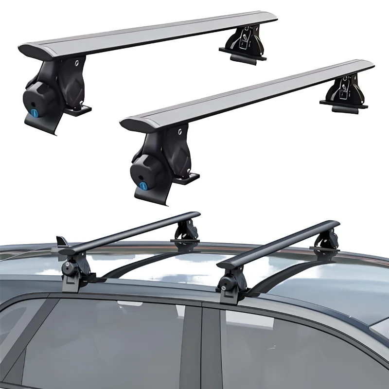 

High Quality Universal Aluminum Alloy Cross Bar Frame Roof Rack Steel Luggage Bar for Pickup Cars with Roof Rail