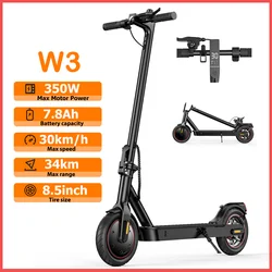 Trottinette électrique W3 EU 8,5 pouces, moteur 350 W, batterie 36 V, autonomie 24-34 km, propulsion arrière, pneus pneumatiques, frein moyeu arrière, frein électrique