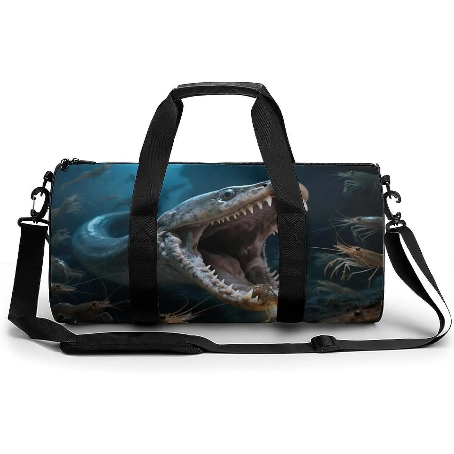 

Сумка-дафл с рисунком Deep Sea Monster Fish, большая вместительная дорожная сумка для спортзала с регулируемым ремнем для мужчин и женщин
