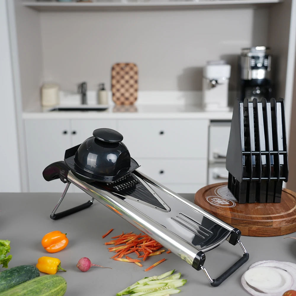 Manual Vegetable Cutter Popular 6 V Blades Stainless Steel Vegetable Mandolin Cutting Tool Slicer for Kitchen