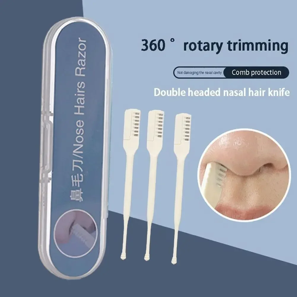 360 Degree 1/2/3pcs Newest Safe Portable Manual For Women And Men Nasal Hair Cutter Rotating Clippers Nose Hair Trimmer