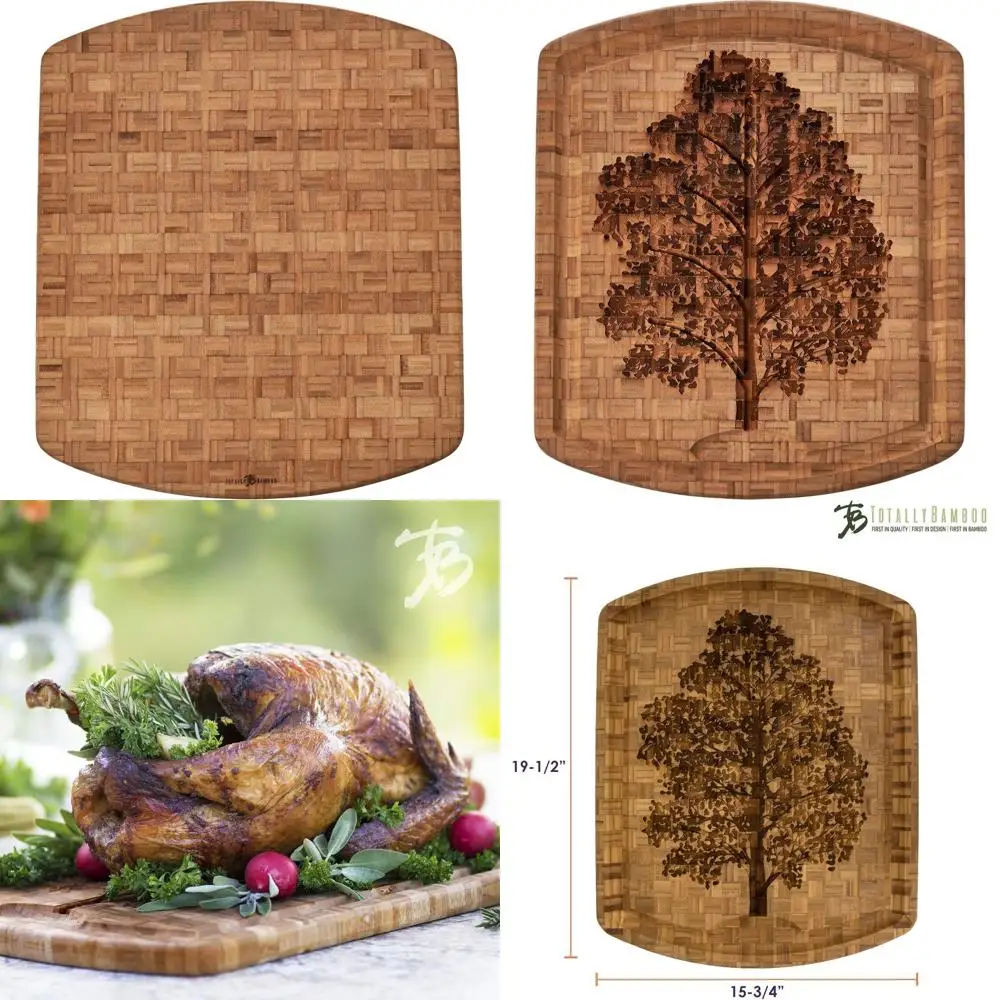 

Etched Juice Channel Family Tree Bamboo Cutting Board, 19.5 x 15.75 x 1