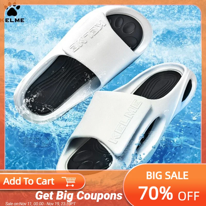 

KELEME Summer Men's Slippers Super Soft EVA Slip-on Slippers For Men Fashion Wear-resistant Platform Outdoor Beach Shoes 2023