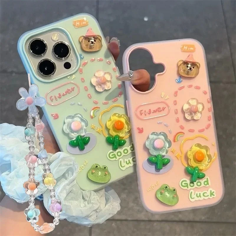 3D Frog Flowers Han…