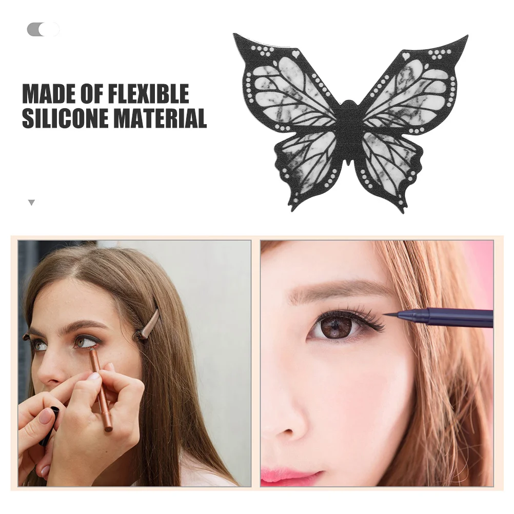 Modello di penna per eyeliner a farfalla Strumento per trucco in silicone flessibile Stencil per linea occhi Stencil per trucco occhi preciso per donna