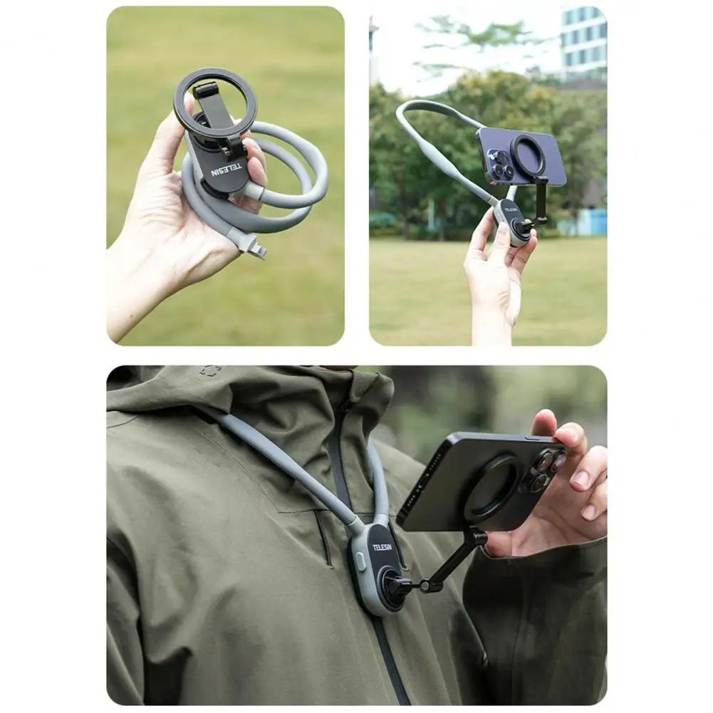 Video Vlog Phone Holder Hands-free Magnetic Neck Mount Phone Holder for Iphone Selfie Video Vlog Necklace Lanyard Quick Release