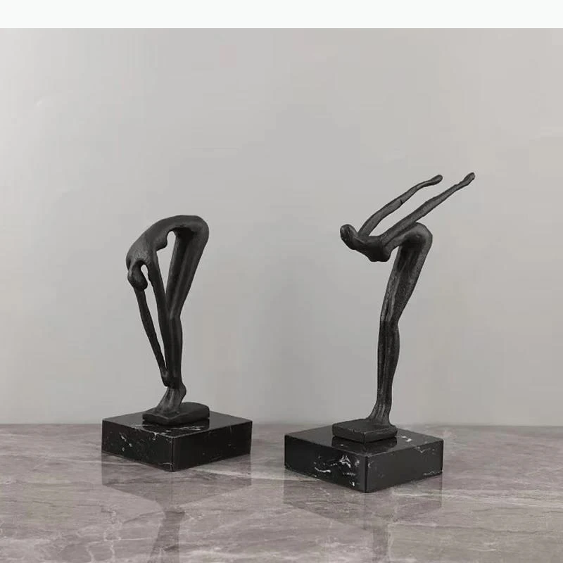 Abstract Figures Gymnast Statue Desk Decoration Ornaments Gymnastic Character Metal Sculpture Room Aesthetic Decor