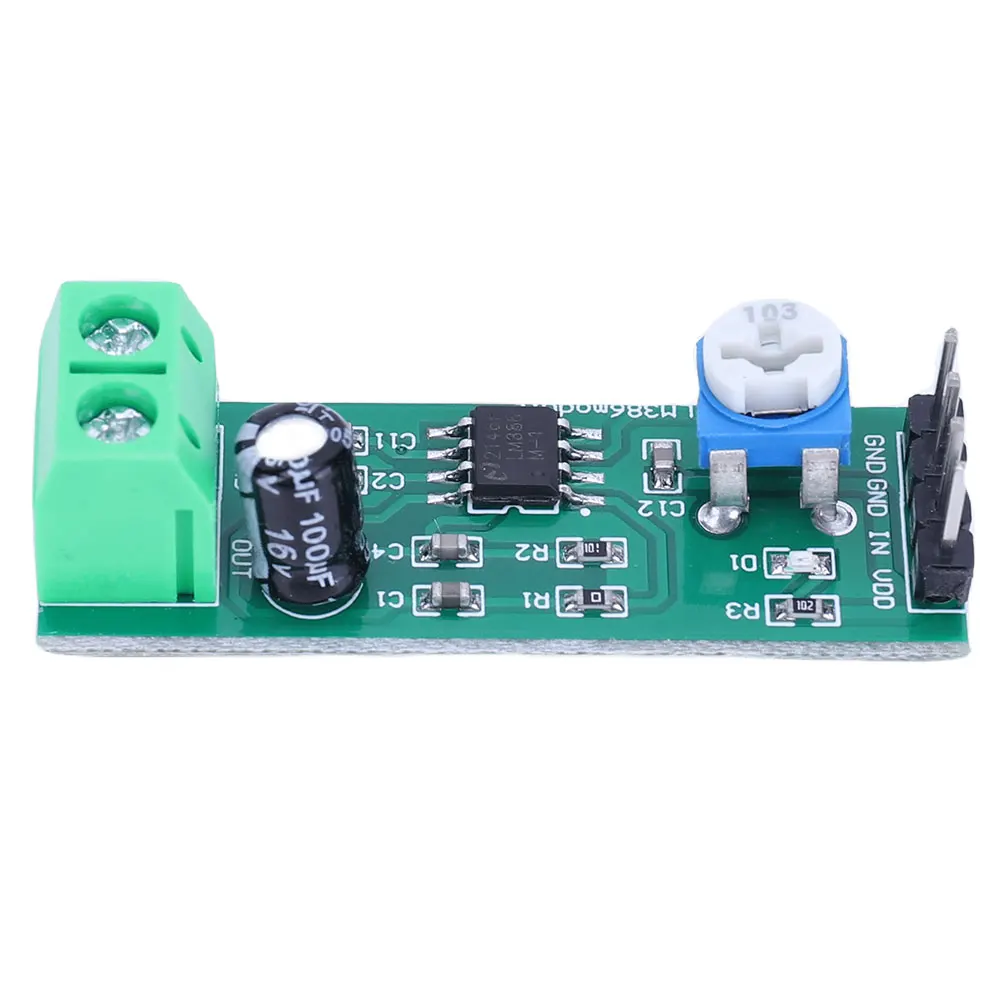 LM386 Single Channel Amplifier Board 5V-12V Input Digital Sound Amplifier Module 10K Adjustable for Speaker Electronic DIY Kit