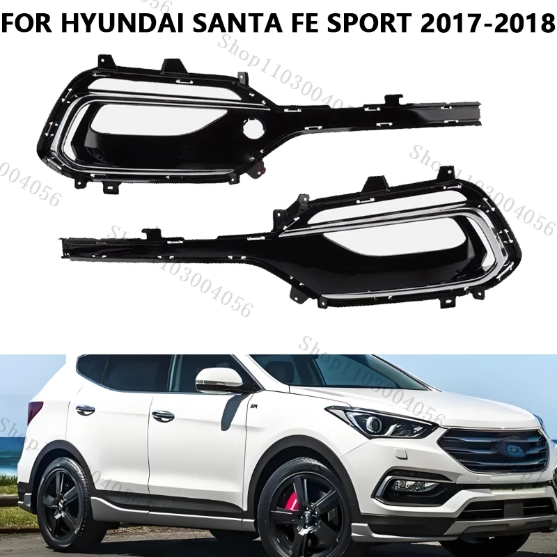 Fog Light Lamp Cover Frame For Hyundai Santa Fe Sport 2017-2018 Front Headlight Shade Grilles Trimming Bezel