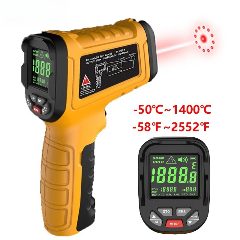 H3 industrial-grade high-temperature infrared thermometer - 50~1400 degrees electronic thermometer handheld temperature gun