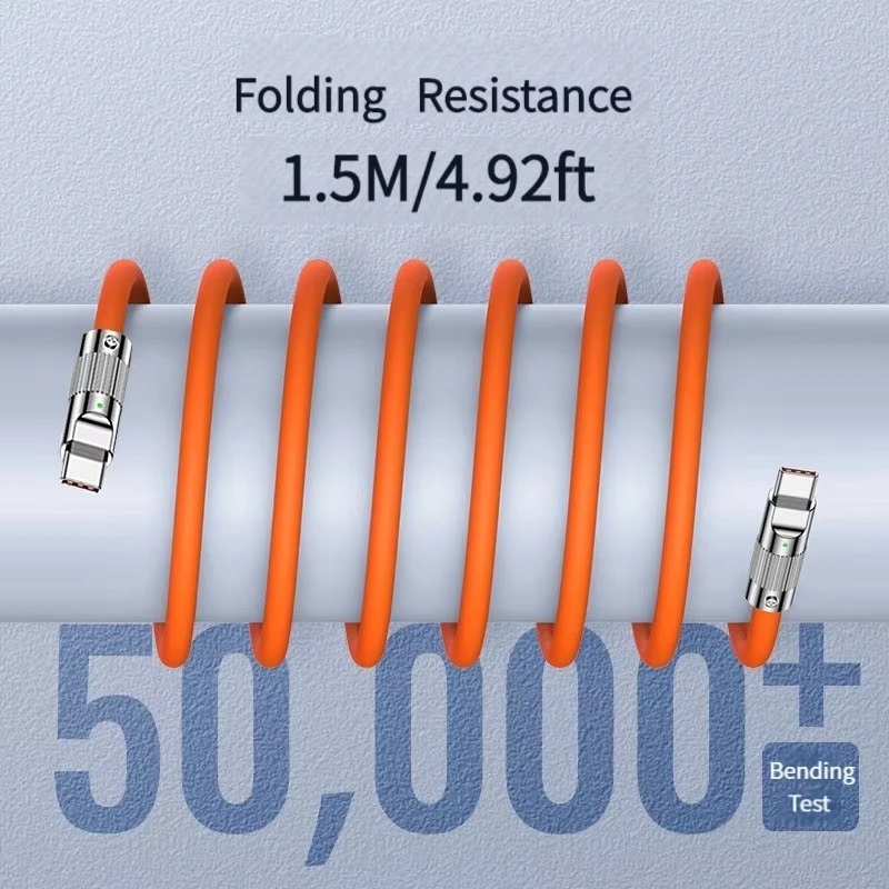 6A USB C To Type C Cable 120W Fast Charging Charger Wire Cord For Samsung Xiaomi Type-C Mobile Phone Accessories image 3
