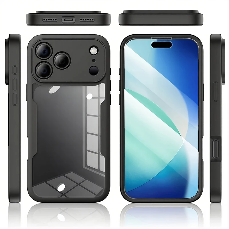 360-Ganzkörper-Displayschutz-Telefonhülle für iPhone 17 17 Air 16 15 14 13 12 11 Pro Max XS XR 7 8 Plus SE 2 3 PC Hard Cover – Detail 6
