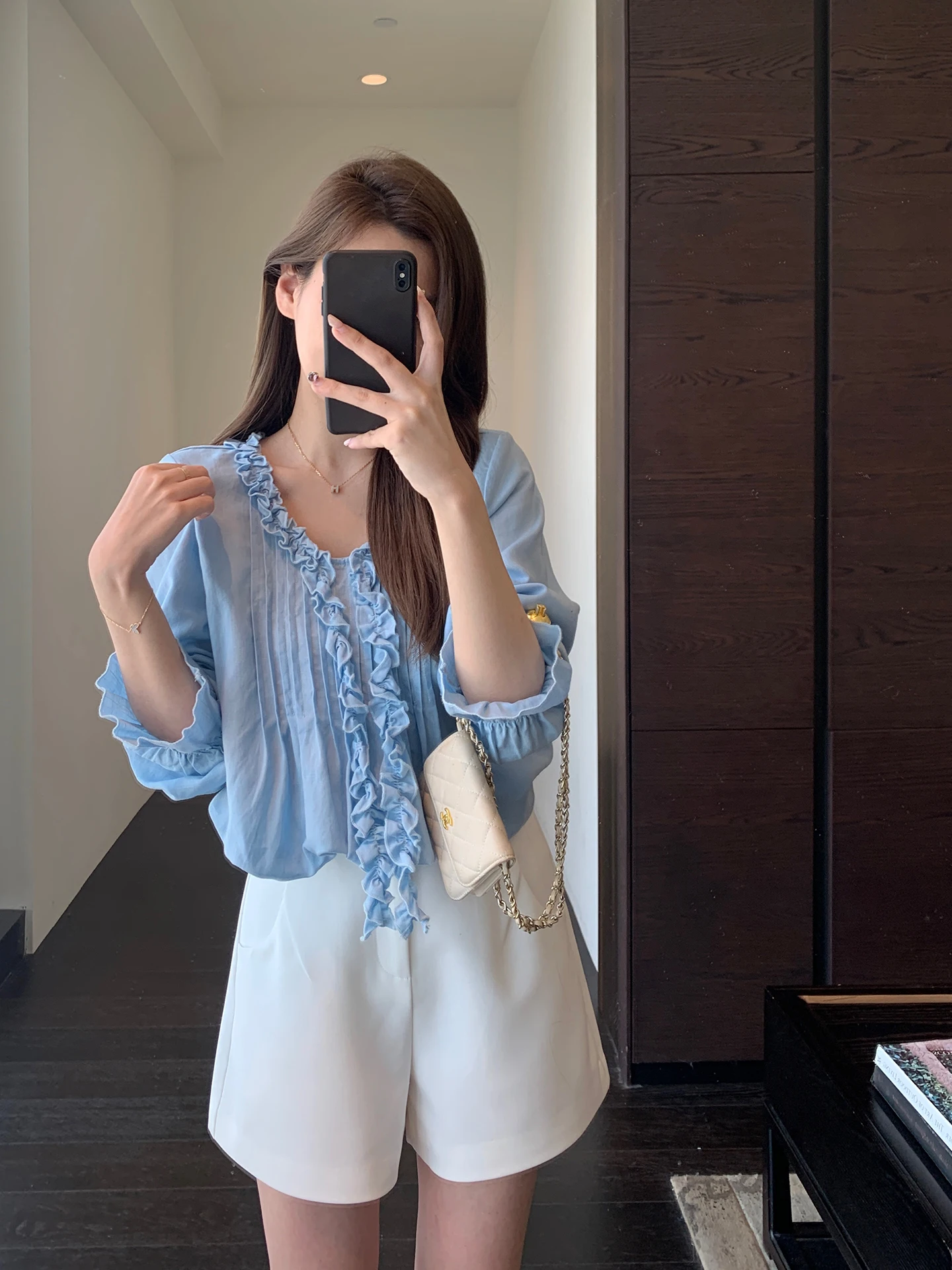 

Amr Uu Women's Linen Silk Long Sleeve Shirt Slimming Spring Summer New Style Simple Style Loose Fit Skin-Friendly Breathable