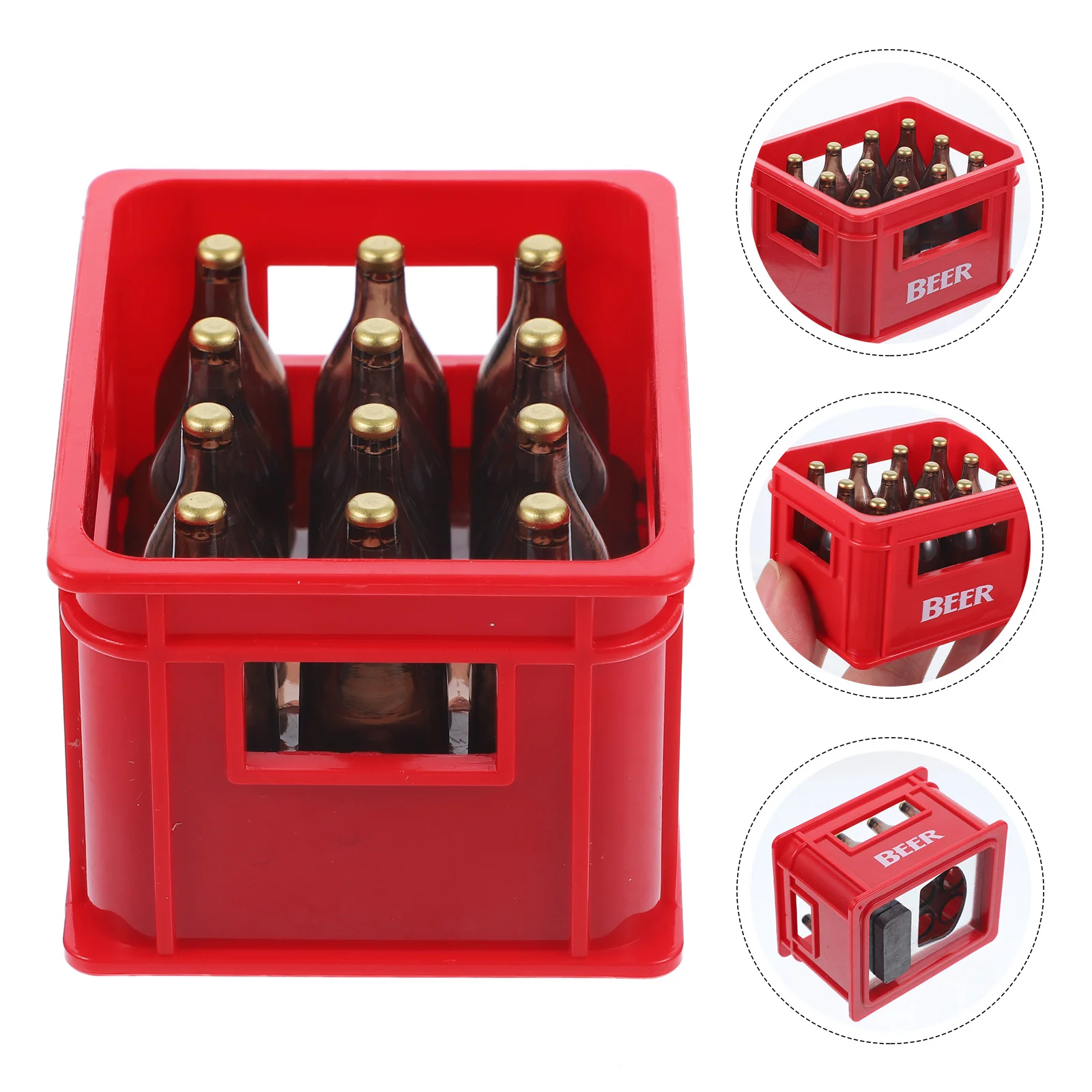 Mini cerveza de imitación, decoración para sala de estar, casa, adorno de paisaje, juguetes más pequeños, caja en miniatura, accesorio de fotografía de resina