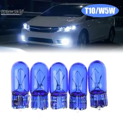 10pcs 5W Halogen Bulb Signal Car Light Source Parking 8000K T10 5W 194 Interior Car Light Lamp Cool White Reading Light