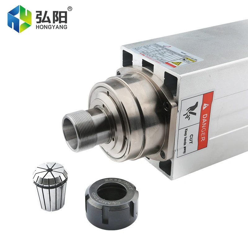 CNC Spindle 6.0kw ER32 Square Air Cooled Spindle Motor 220v 380v With 4 Bearings 18000RPM For CNC Milling Machine Wood Carving