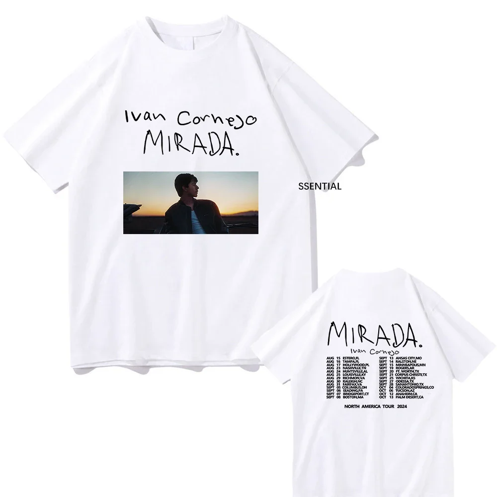 Hot Sale Ivan Cornejo T Shirt Mirada Tour 2024 Men/women Clothing Harajuku Summer Tops Vintage Unisex Cotton Graphic T Shirts