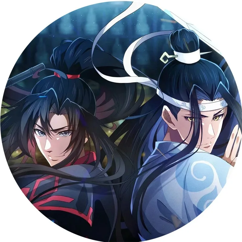 58mm Mo Dao Zu Shi Cosplay Anime Badge Lan Zhan Wei Wuxian Lan Wangji Brooches Pin for Clothes Decor Women Men Accessories Gift