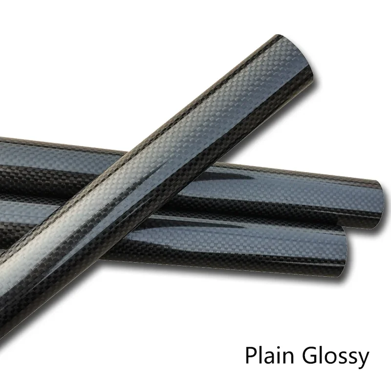 3K Carbon Fiber Tube ，Plain Shining ，Length 1000mm，Wall Thickness ：1mm，Calibre：5mm-35mm, High strength full carbon fiber tube.