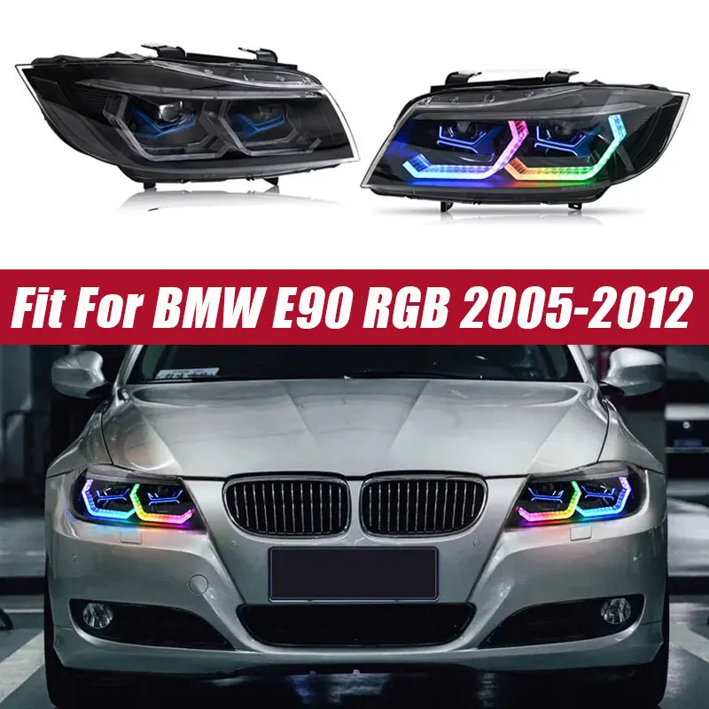 

Автомобильные светодиодные передние фонари RGB в сборе, ксеноновые фары, подходят для BMW 3 серии E90 E91 325i 328i 2009-2012, автомобильные аксессуары