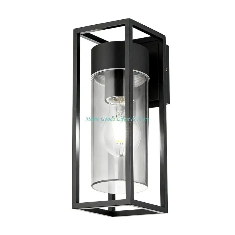 E74E Elegance Glass Iron Outdoor Light Shade Outdoor Lighting for Porch Garden Patio