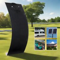 Sloar Panel 100W 18V PET Flexible Monocrystalline Solar Plate Battery System Kit For Outdoor Marine Camping Boat RV Outdoor