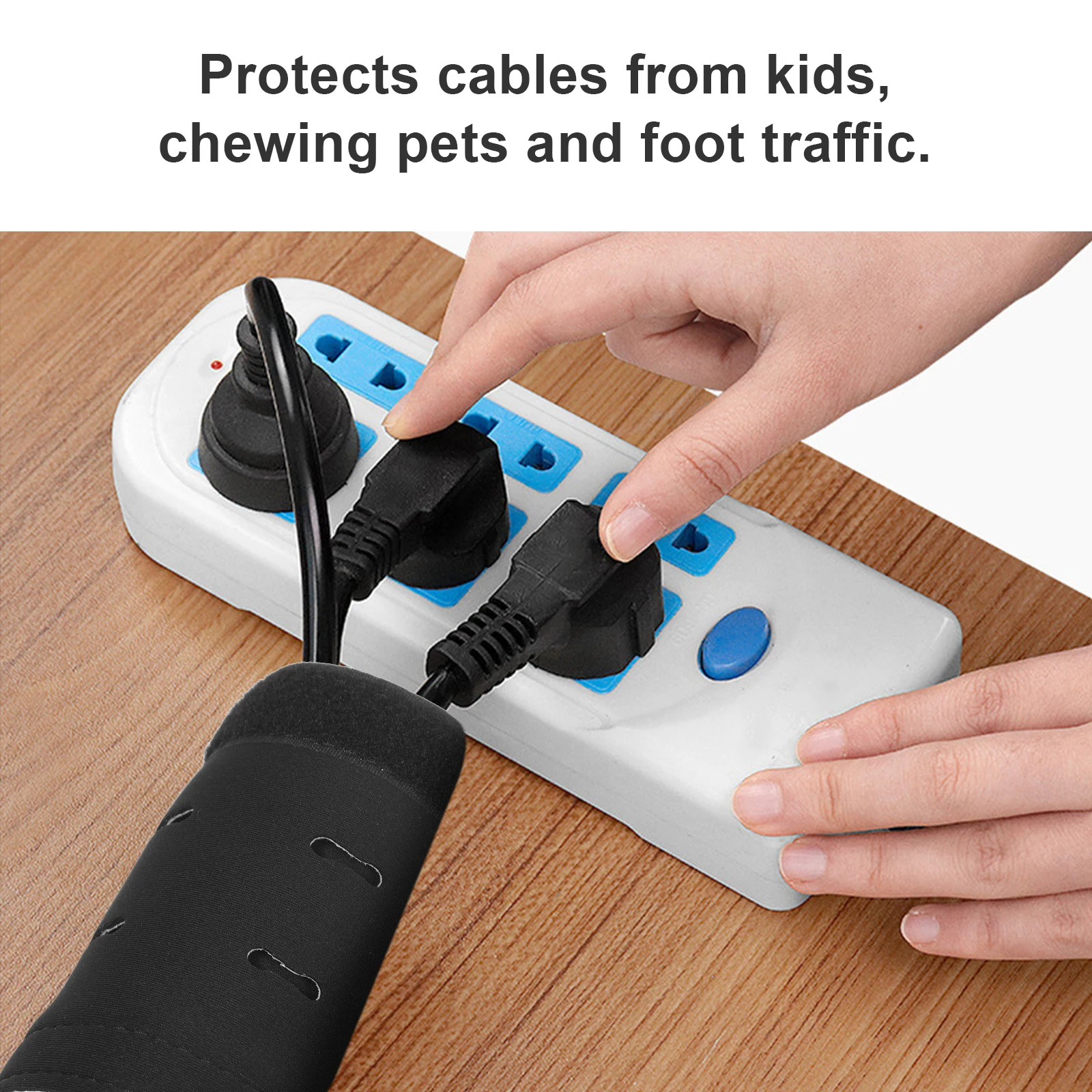 

Cable Management Wire Storage Tube Cord Organizer for Desk Computer Light Grey Cover