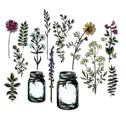 2023 New Glass Flowers Bottle Metal Cutting Dies and Spring Leaves Die Cut Scrapbooking For Crafts Card Making No Stamps Sets