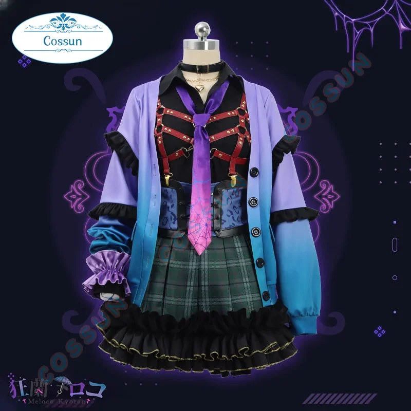 [Customized] Vtuber Nijisanji XSOLEIL Meloco Kyoran Cosplay Costume Gorgeous Lovely Uniform Halloween Party Outfit Women men