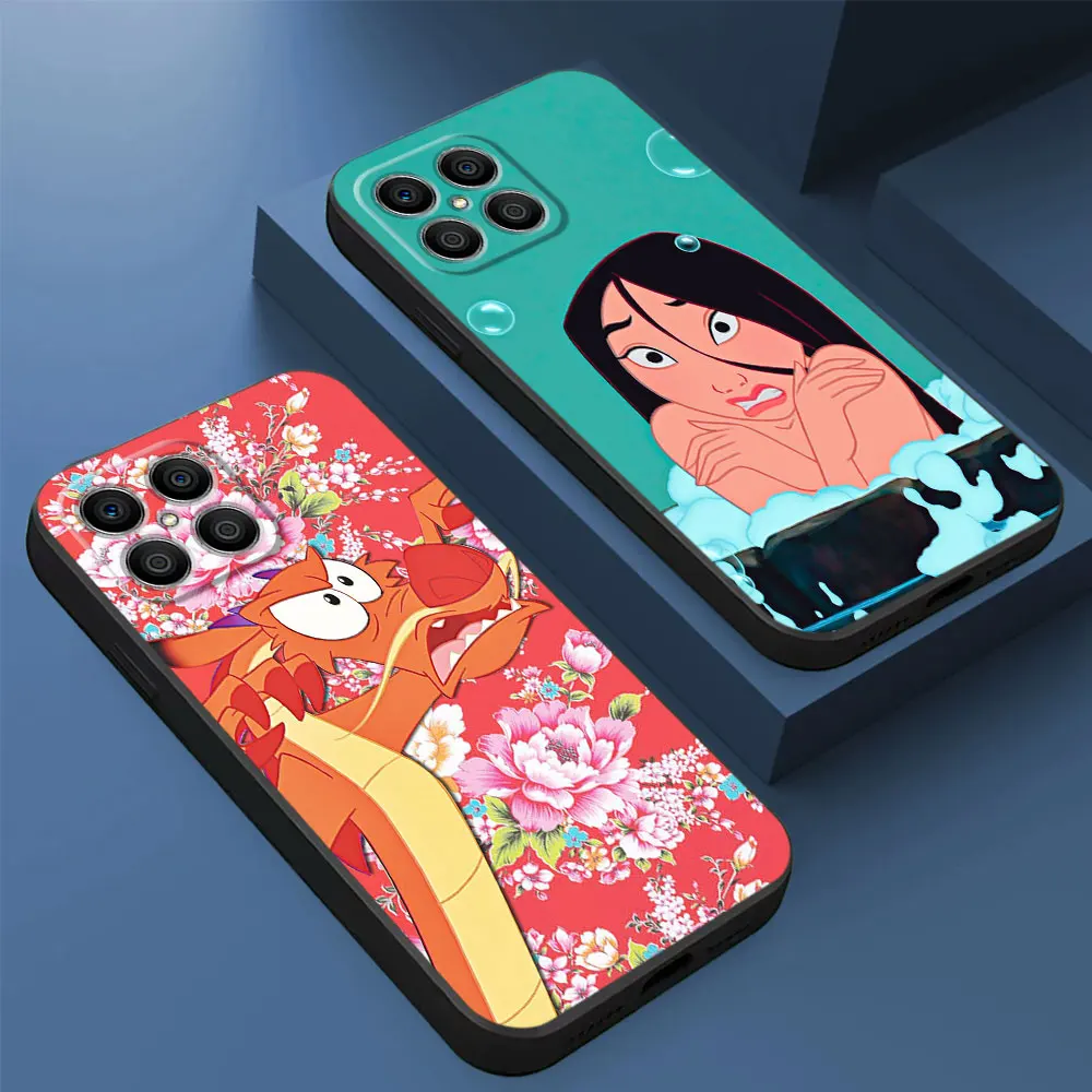 Case For Huawei Honor X8 8X X9a X7 X6a X6 90 Pro 70 P50 P20 Lite P40 P30 X8a P Smart Z Soft Phone Cover Disney Princess Mulan