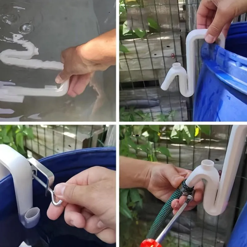 New Rainwater Transfer&Overflow Pipe Connector,Self Priming Siphon Hose Set No Power Auto Drain&Fill for Home Garden Garage