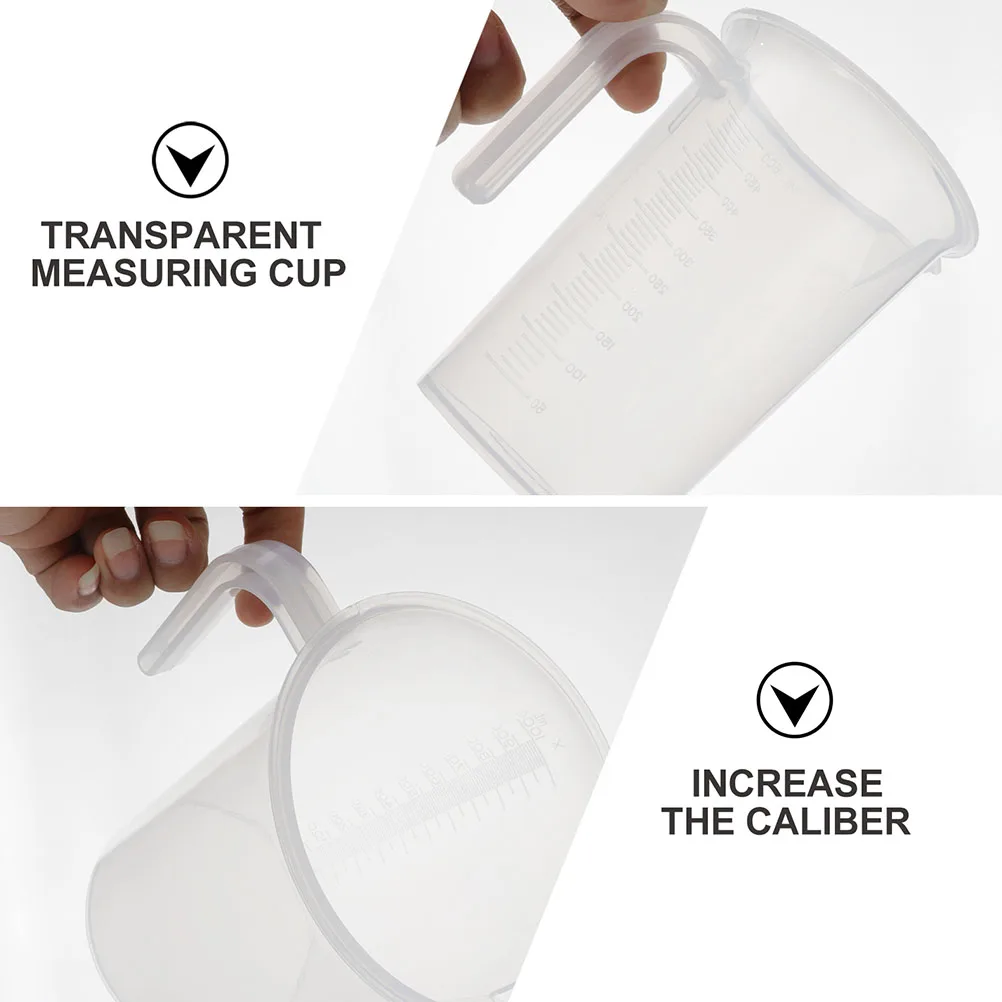 8個セット プラスチック製計量カップ 100ml 250ml 500ml 1000ml 製菓ツール V字型漏れ防止人間工学に基づいたハンドル付き 読みやすい