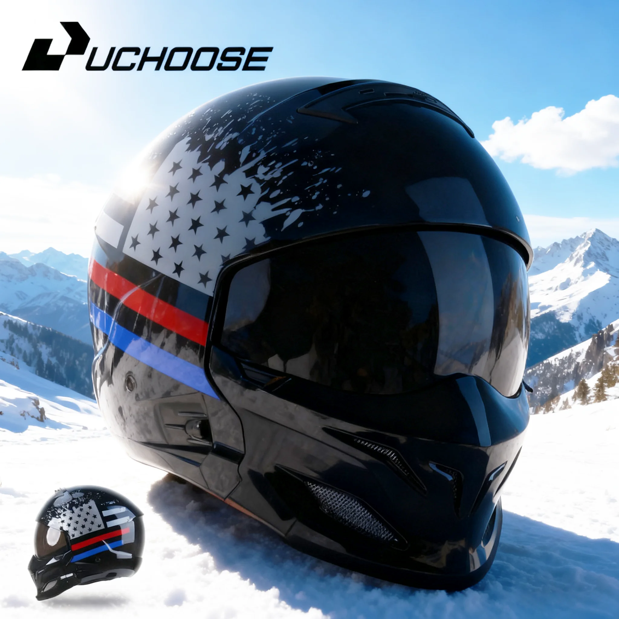 

New Scorpion Helmet Retro Motorcycle Cascos Moto Locomotive Personality Multi-purpose Combination Helmet Half Helmet