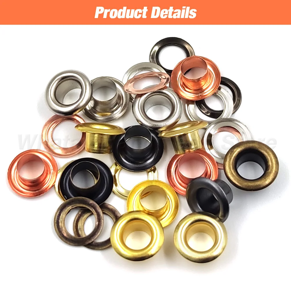 100 Sets 4mm Eyelet Grommet With Washer Round Metal Rings For Repair Shoes Bag Clothing Belt Hat DIY Leathercraft Accessories