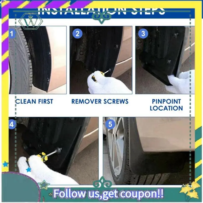 

Upgraded 4PCS Car Mudguard Mud Flaps Splash Mud Guard Fender For Hyundai Accent 2006-2010 Car Accessories