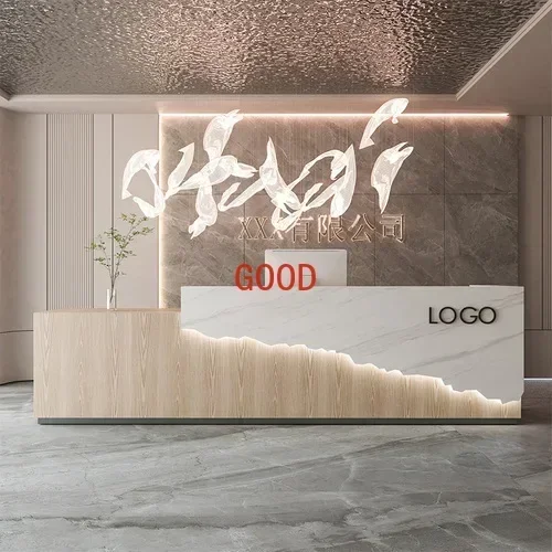 

Retro Stainless Steel Cashier Clothing Store Company Front Desk Bar Office Reception Desk Beauty Salon Bar Counter